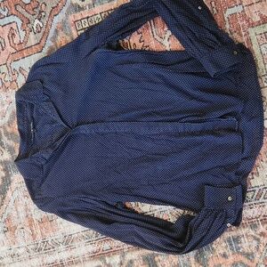 imogene + willie Navy Blue Polka Dot Blouse